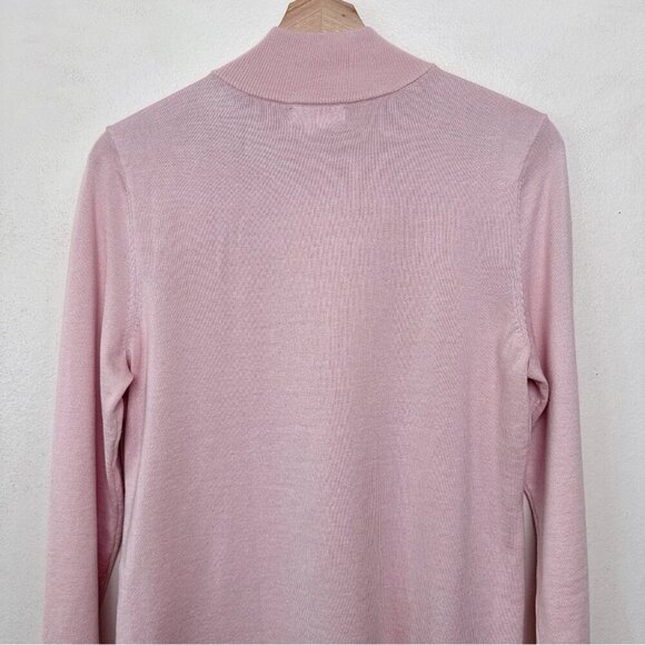 Calvin Klein Womens Medium Button Shoulder Pink Mock Neck Sweater - Picture 13 of 15